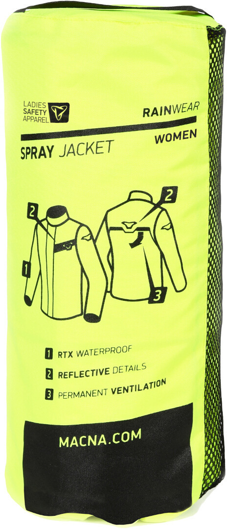 Macna Spray Ladies Motorcycle Rain Jacket neon yellow M Figure 3