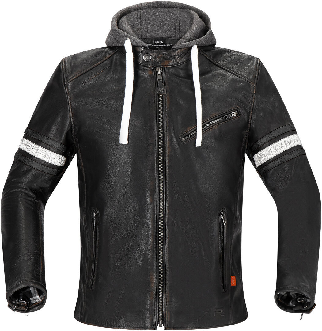 Richa Toulon 2 Motorcycle Leather Jacket black/brown 50 Figure 1