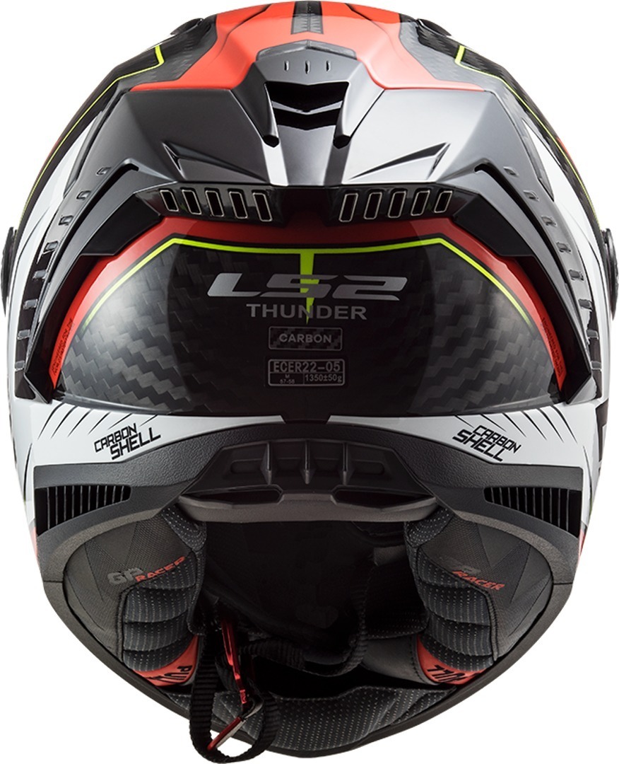 LS2 FF805 Thunder Chase Carbon Helm wit/rood S (55/56) Figuur 5