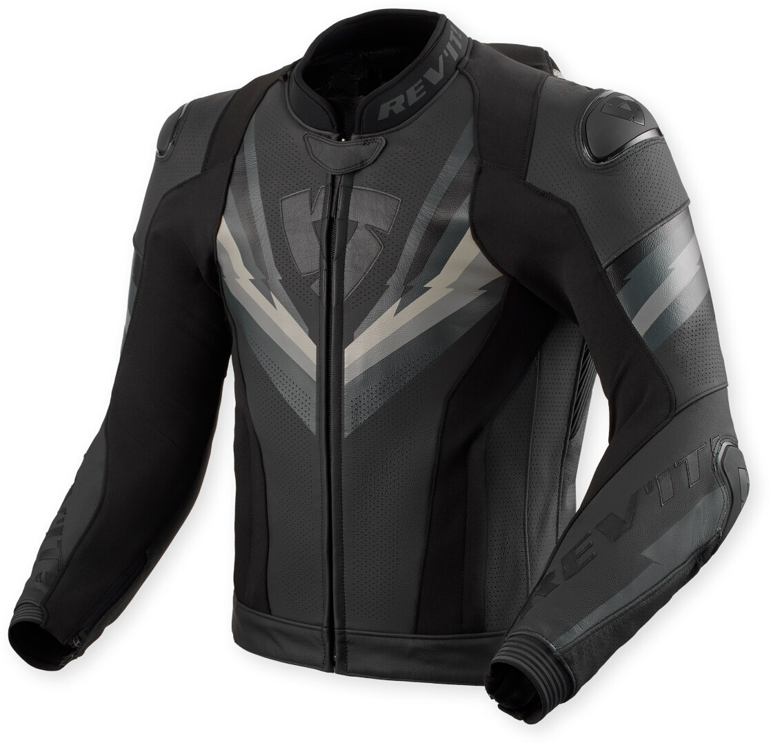 Revit Quantum 3 Pro perforierte Motorrad Lederjacke schwarz/anthrazit 56 Abbildung 1