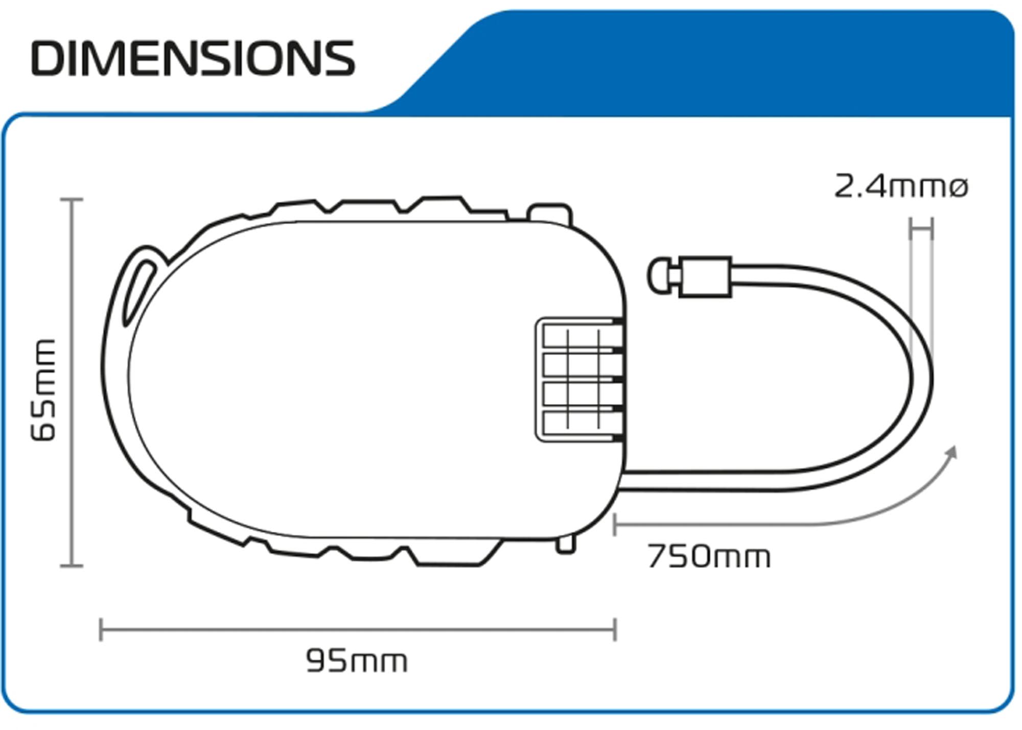 Oxford Retra 75cm Combination Lock with retractable Cable Figure 4