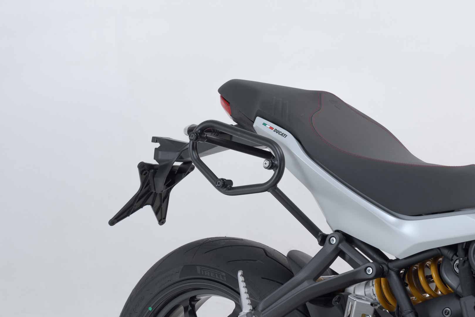 Side view of SW-Motech SLC side carrier right - Ducati Monster 821/1200, Super Sport 950.