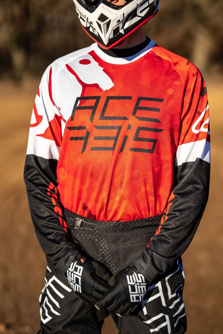 Acerbis J-Windy Vented Watermark Motorcross Jersey rood/wit L Figuur 4
