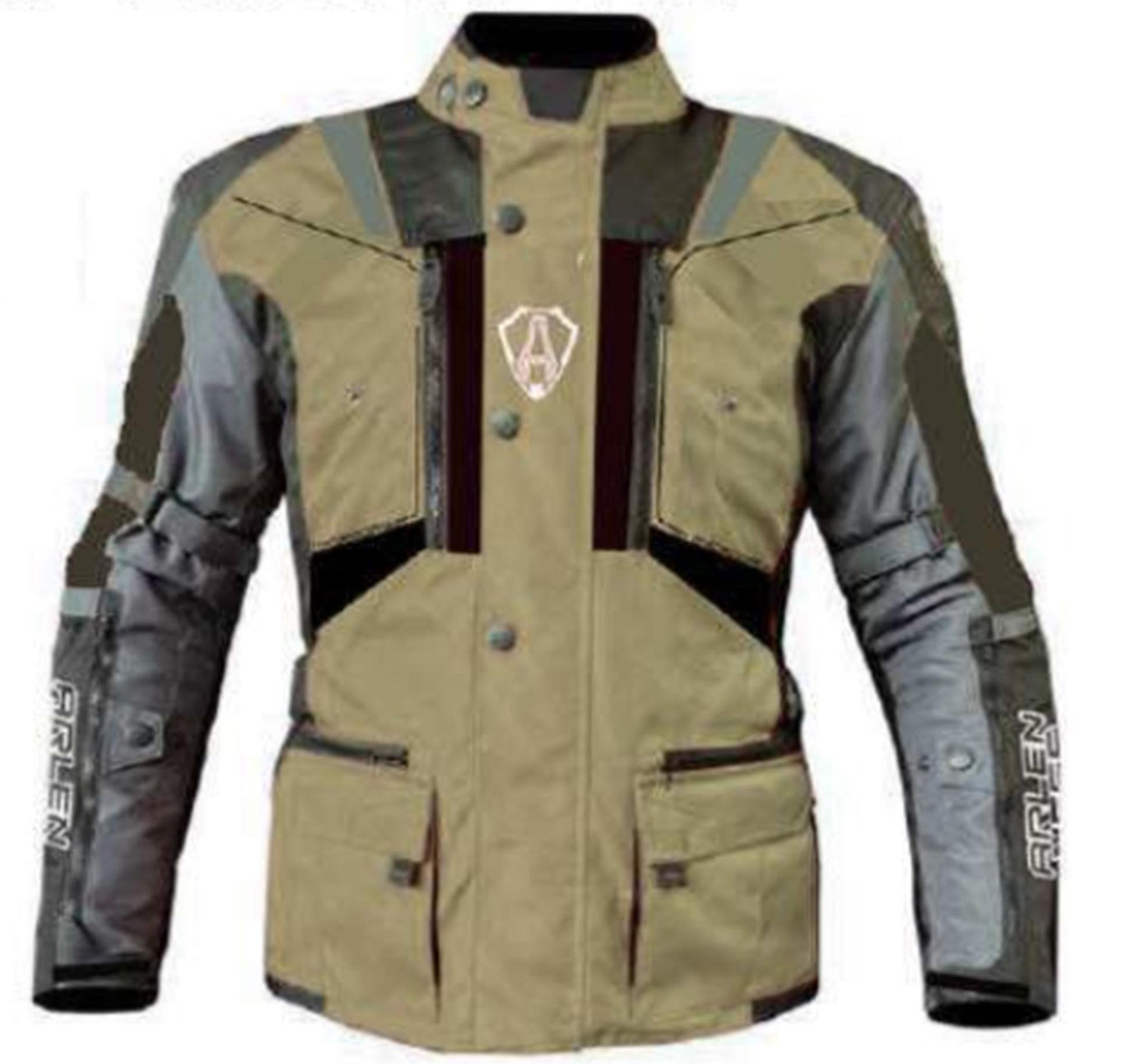 Arlen Ness Tujura waterproof Motorcycle Textile Jacket khaki/dark grey 56 Figure 1