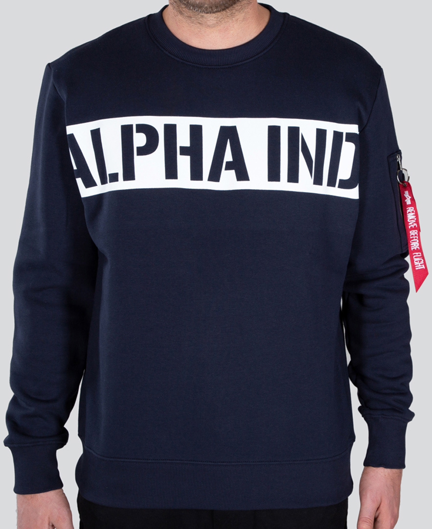 Alpha Industries Printed Stripe Pullover dunkelblau 3XL Abbildung 1