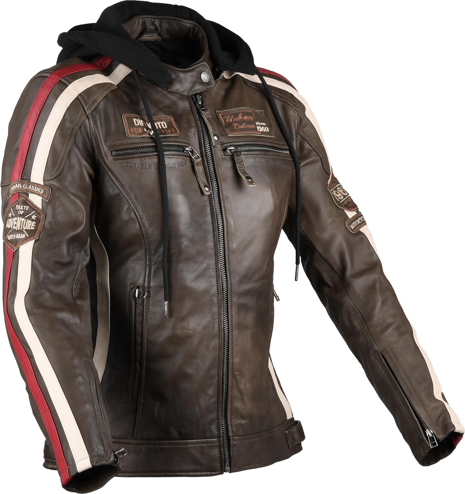 DIFI Jolene 3 Dames motorleren jas bruin M Figuur 1