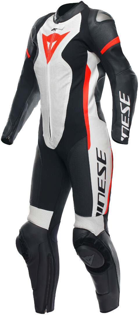 Dainese Grobnik Costum de piele de motocicletă pentru femei perforate într-o singură piesă Negru/Alb/Roșu 48 Figura 1