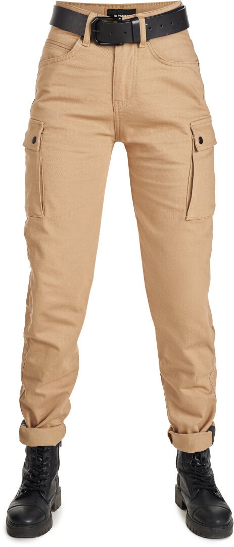 Pando Moto Mila Cargo Dames Motorfiets Jeans Beige 31/32 Figuur 1