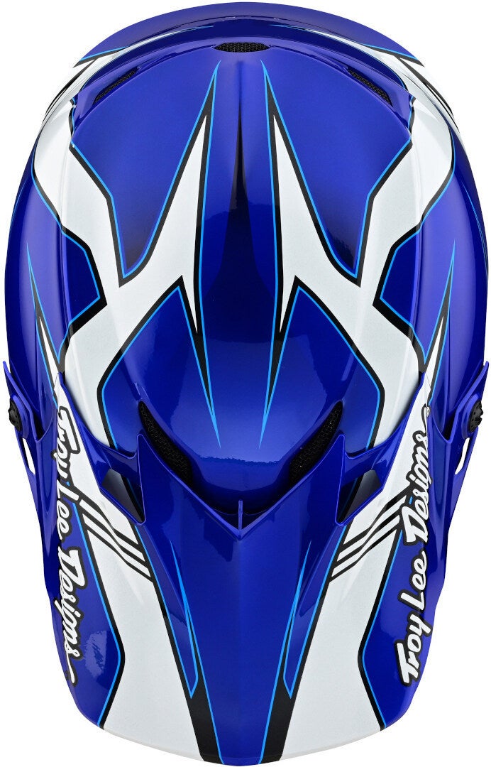 Troy Lee Designs SE4 Polyacrylite Matrix MIPS Casco da motocross blu/argento S (55/56) Figura 8