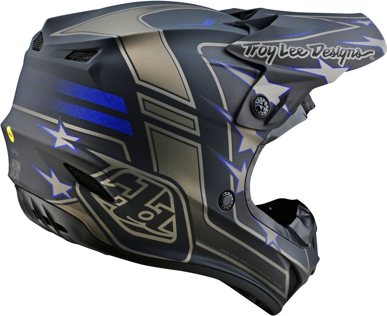 Troy Lee Designs SE4 Polyacrylite Flagstaff MIPS Motocross hjelm Sort/guld M (57/58) Figur 7