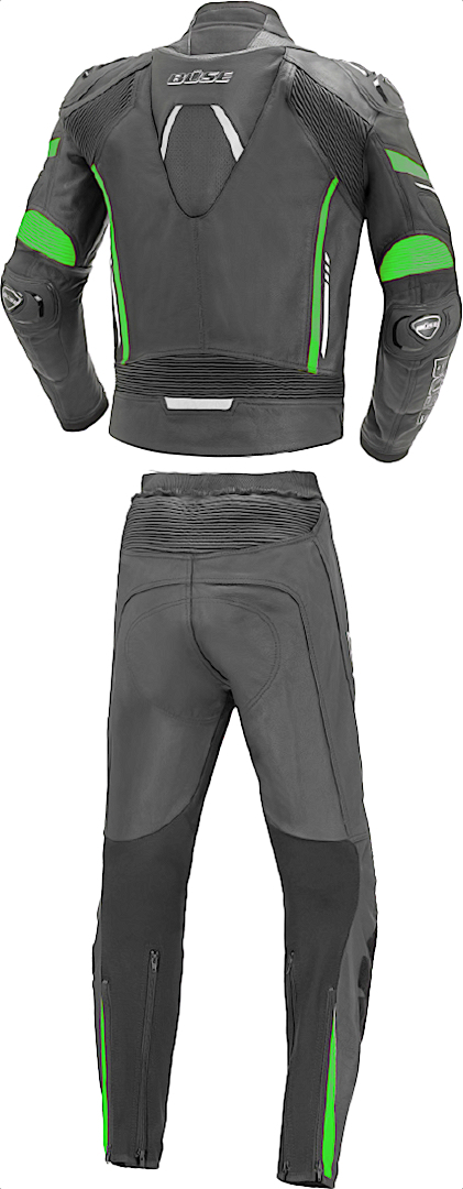 Büse Imola Two Piece Motorcycle Leather Suit black/green 56 Figure 2
