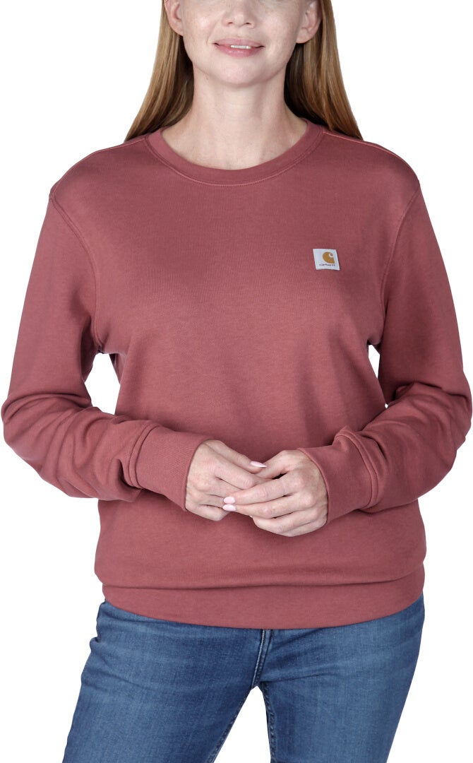 Carhartt Relaxed Fit Midweight French Terry Crewneck Dames Sweatshirt Donkerrood M Figuur 2