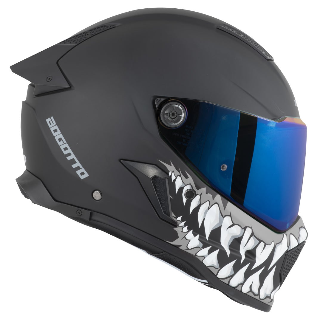 Bogotto Rapto Jaws Capacete Preto/Cinza fosco XL Figura 19