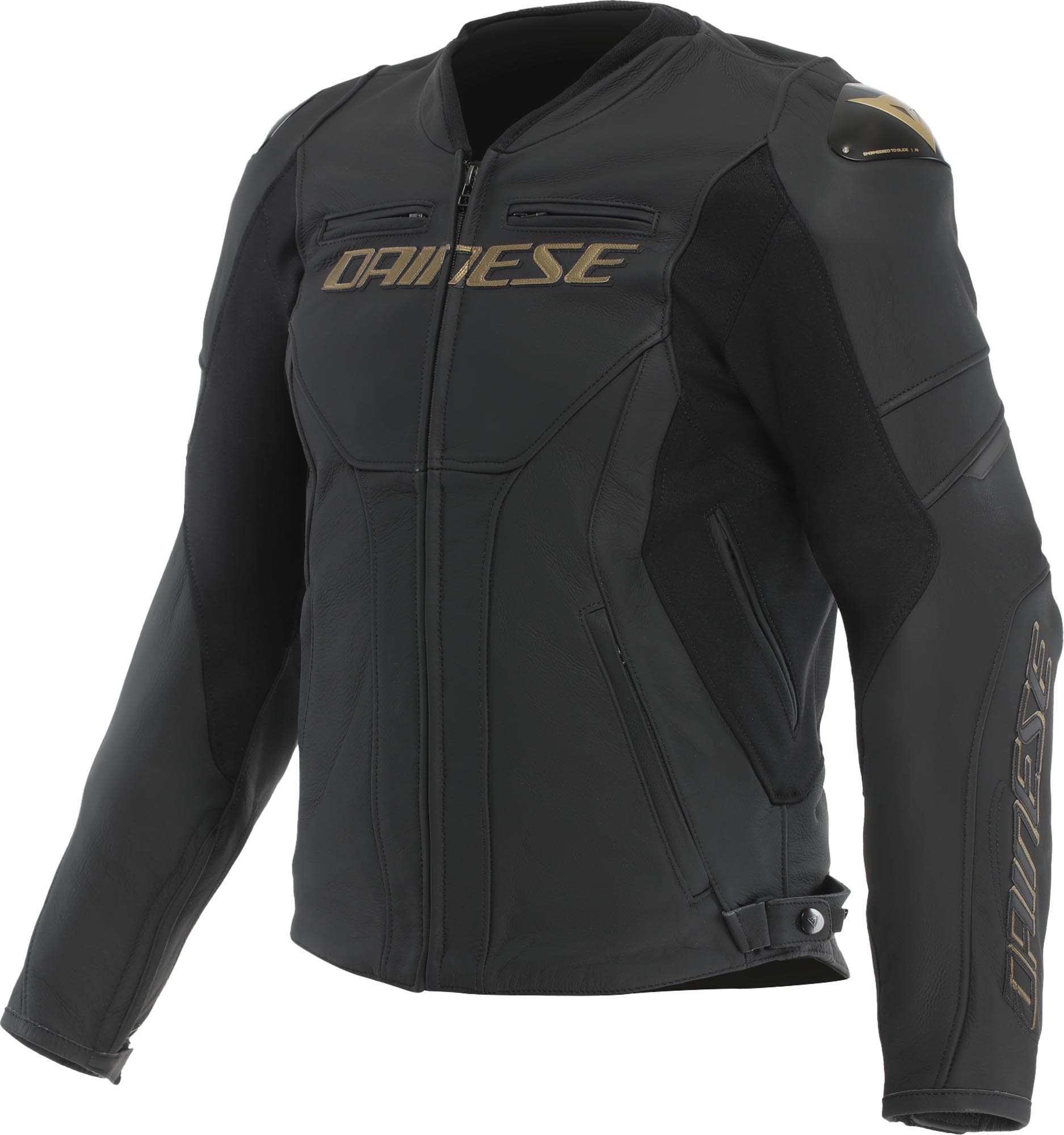 Dainese Racing 5 Motorcycle Leather Jacket black/gold 64 Figure 1