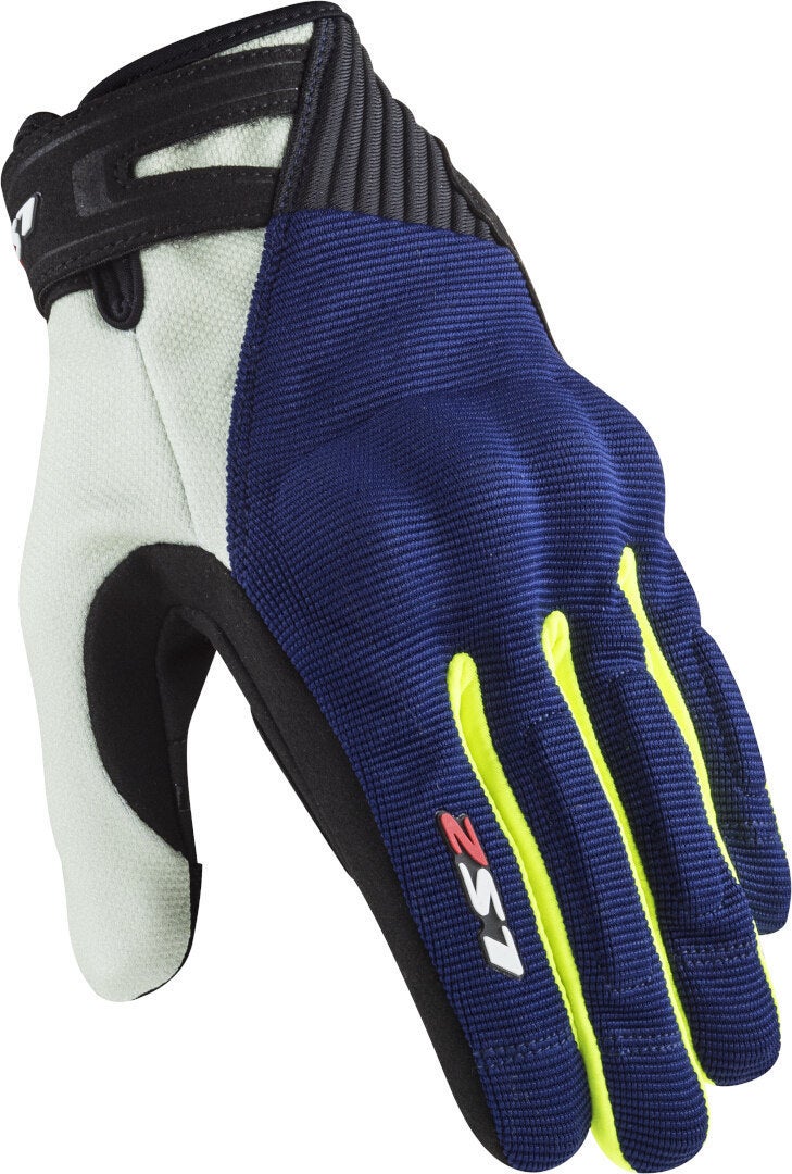 LS2 Dart II Motorrad Handschuhe blau/weiß/neon-gelb L Abbildung 1