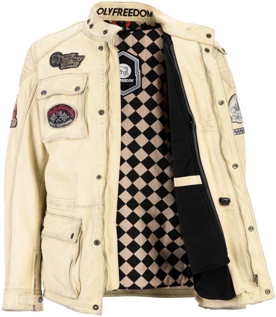 HolyFreedom Quattro Motorcycle Leather Jacket white XL Figure 2