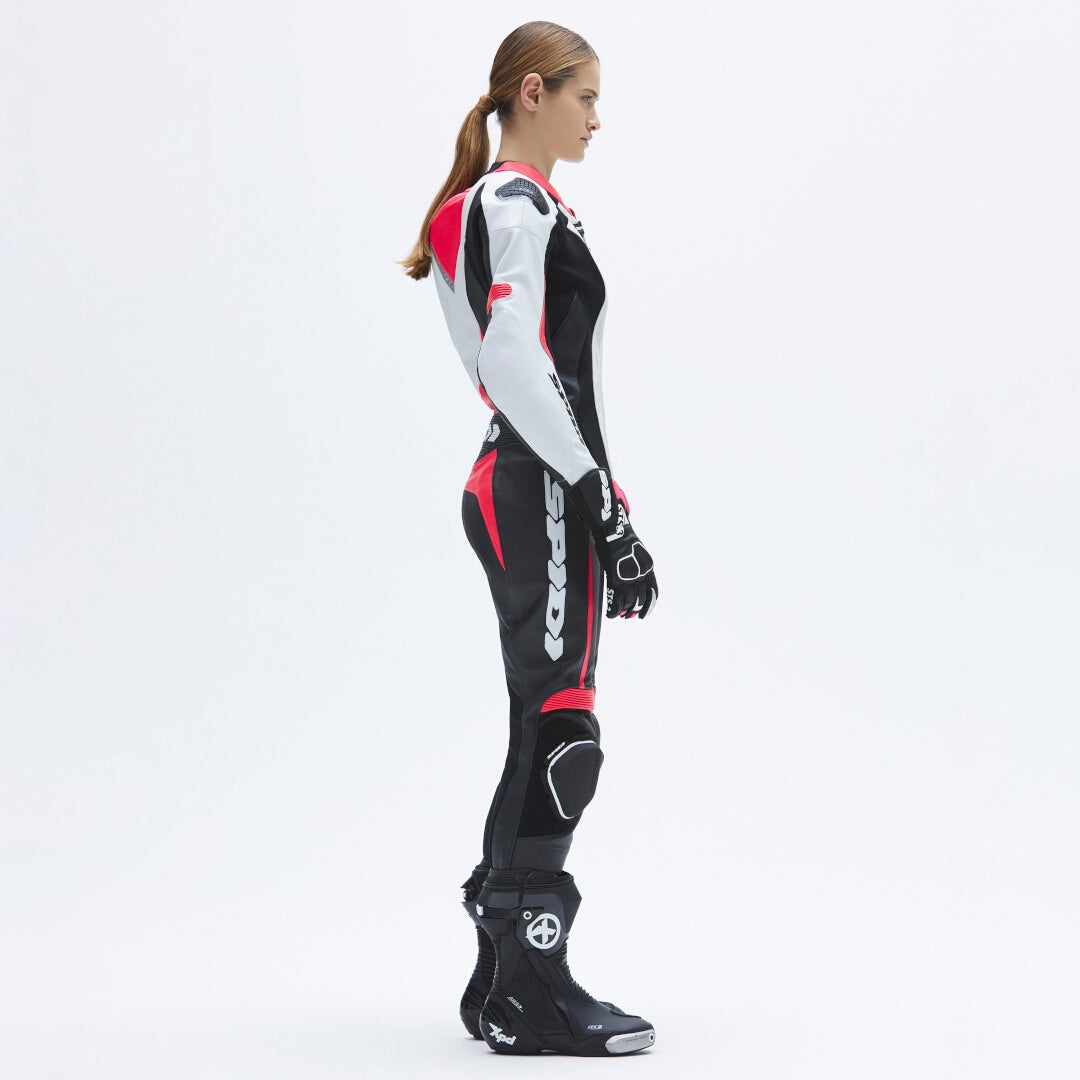Spidi Track Perforated Pro Dame motorcykel læderdragt sort/hvid/pink 48 Figur 4