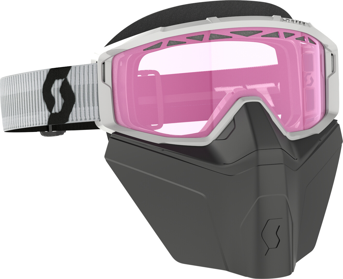 Scott Primal Safari Facemask Óculos de neve brancos/cor-de-rosa Figura 1