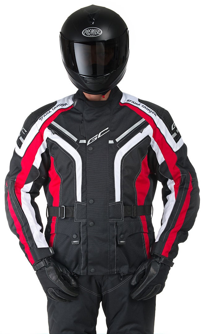 Grand Canyon One Way Motorcycle Textile Jacket black/white/red XL Figure 1