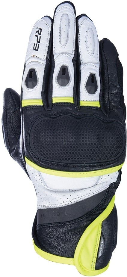 Oxford RP-3 2.0 Motorcykel handsker sort/hvid/neongul L Figur 1