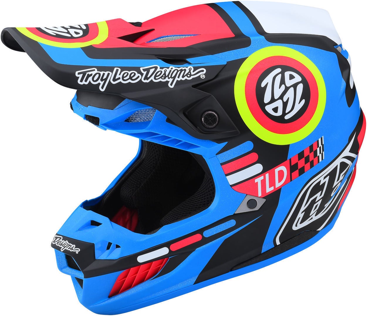 Troy Lee Designs SE5 Drop In MIPS Capacete de Motocross preto/vermelho/azul S (55/56) Figura 1