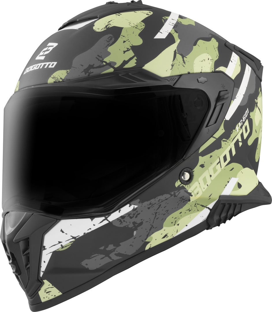 Bogotto FG-601 Sniper Enduro hjelm i glasfiber sort mat/grå/grøn XL Figur 3