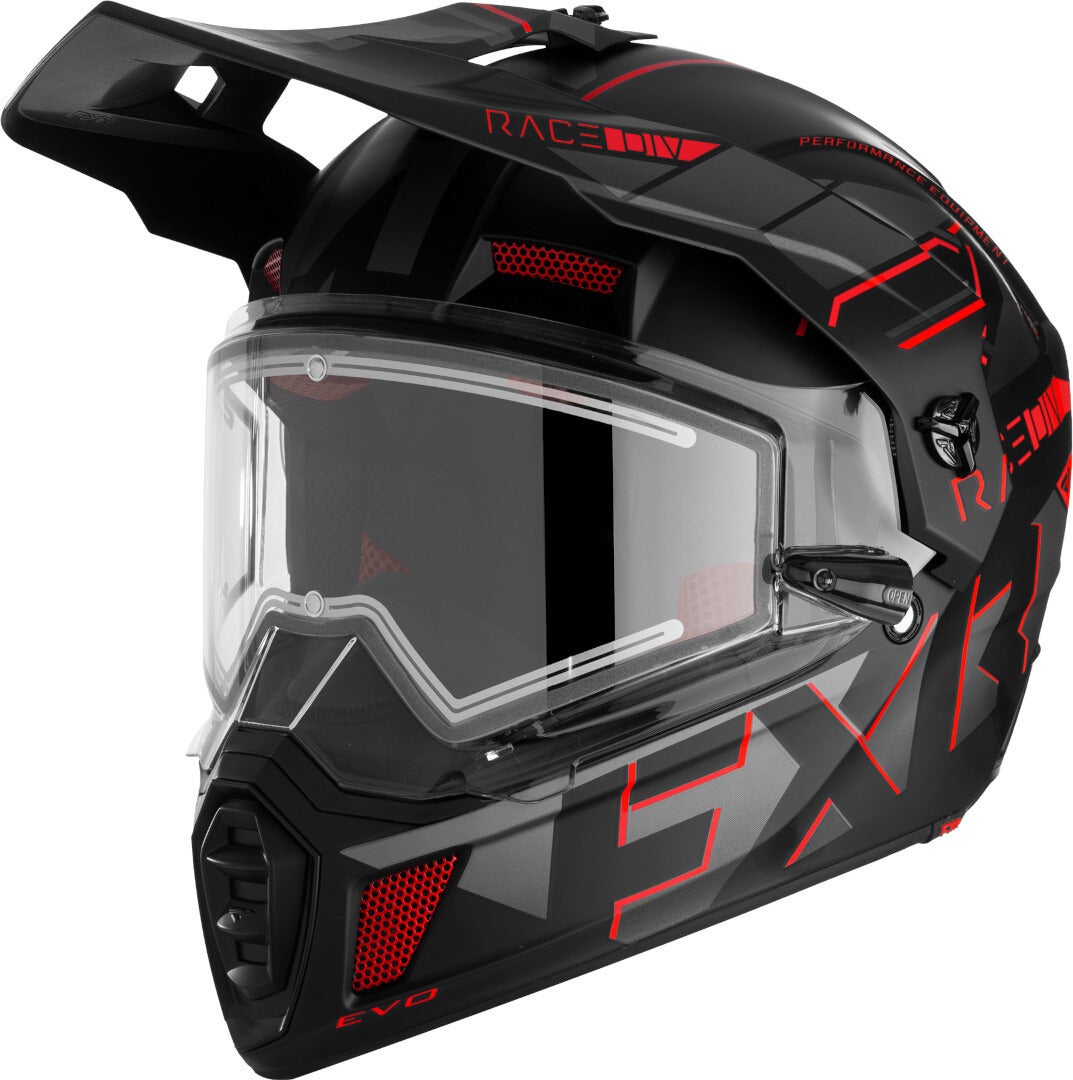 FXR Clutch X Evo Snowmobile Helmet black matt/red M (57/58) Figure 1