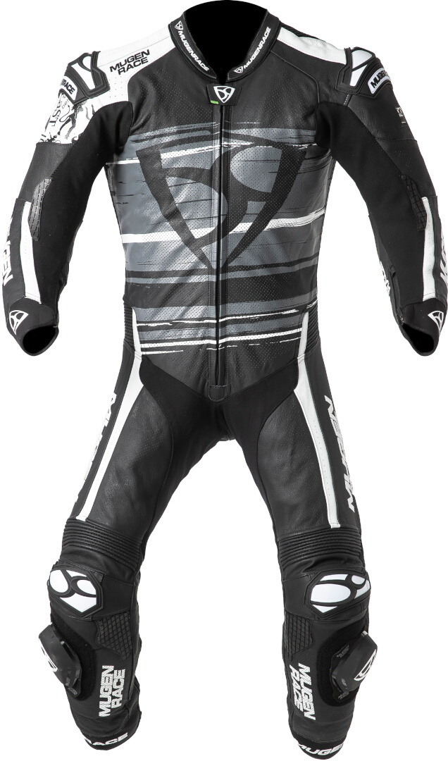MUGENRACE RC-Max Uno perforated One Piece Motorcycle Leather Suit black/white/grey 58 Figure 2