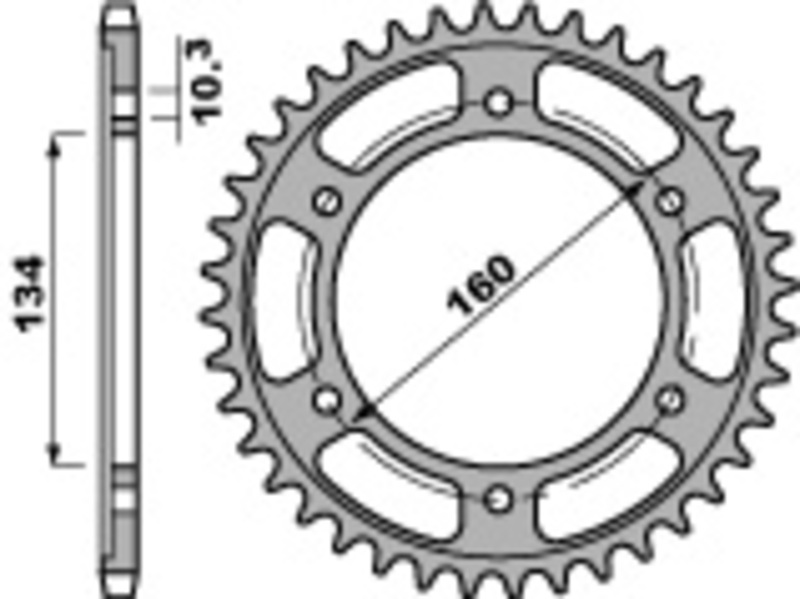 PBR Bakre tannhjul Stål Standard - 525 Figur 2