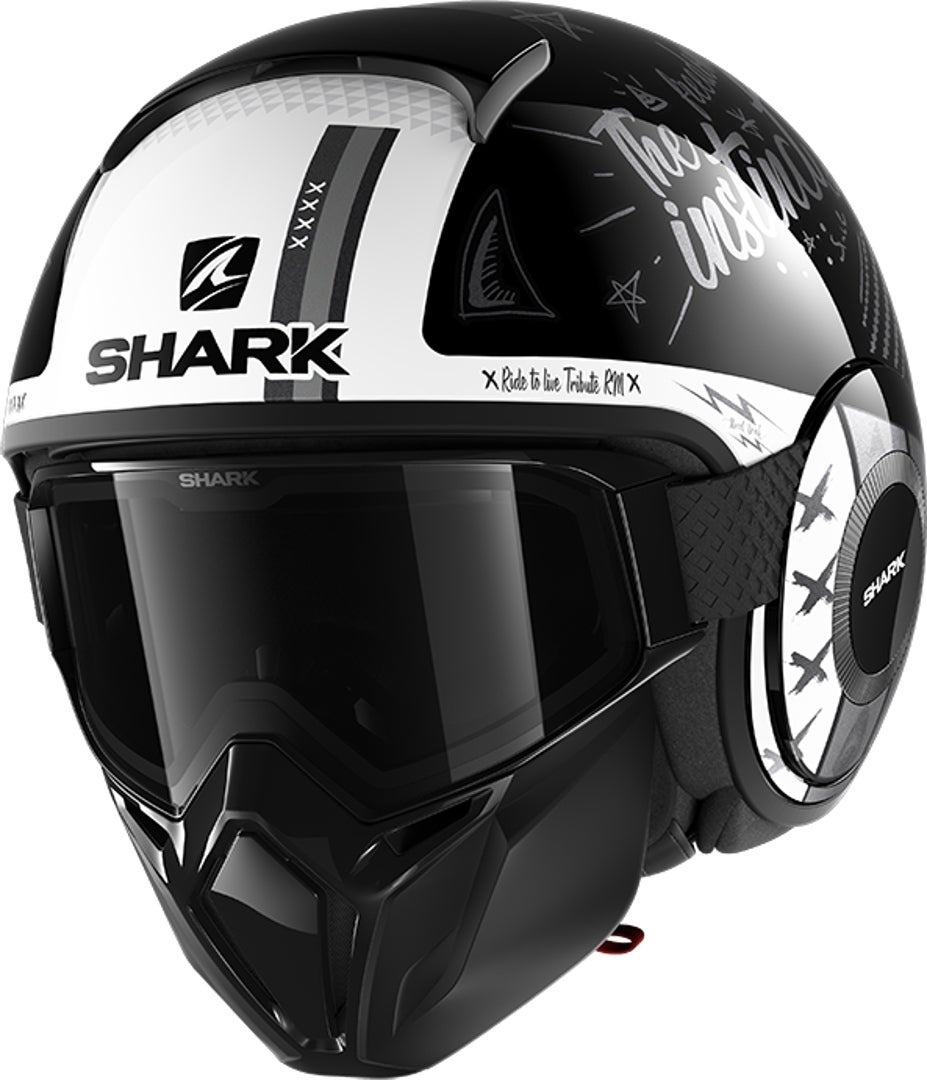 Shark Street-Drak Tribute RM Jet Helmet black/white M (57/58) Figure 1