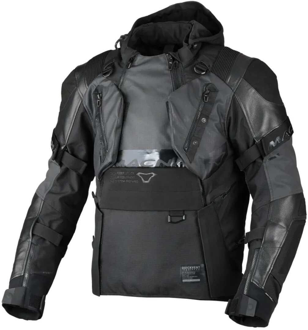 Macna Tryton NightEye waterproof Motorcycle Leather/Textile Jacket black M Figure 1