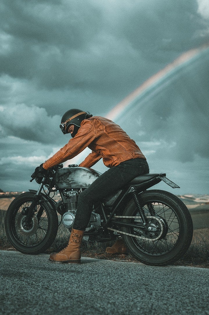 Fuel Bourbon Jaqueta de couro da motocicleta XL Figura 14