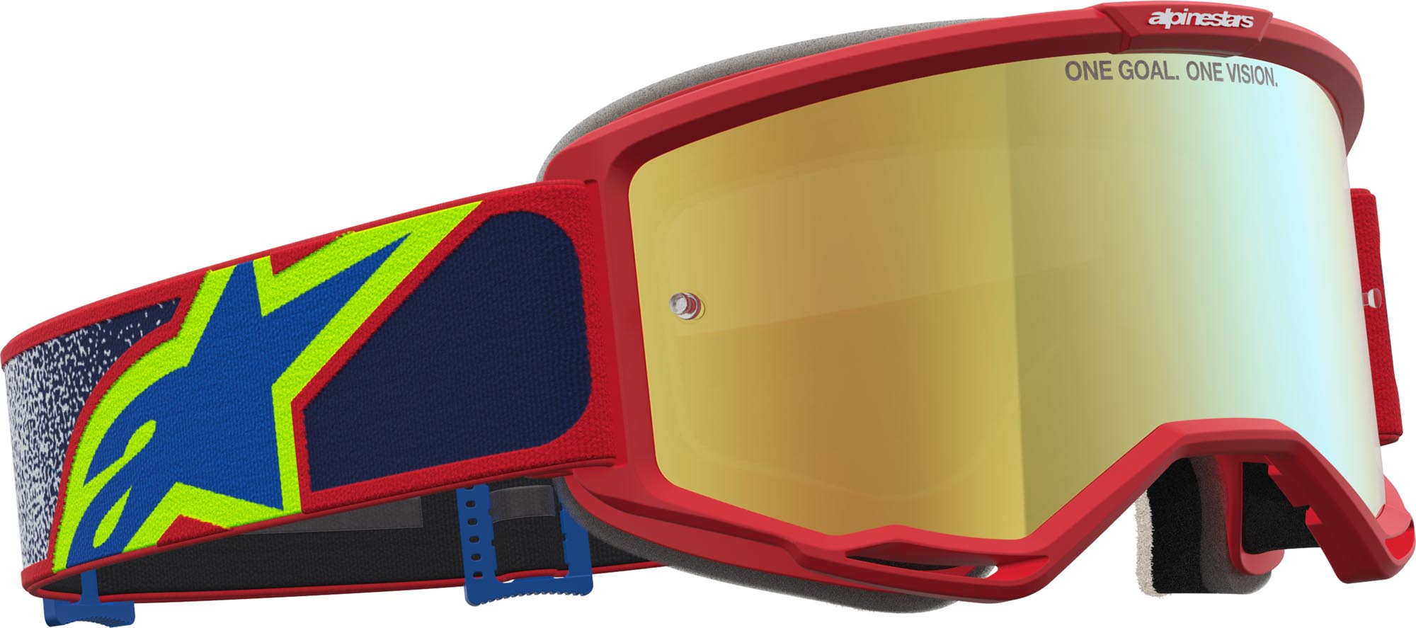 Alpinestars Vision 5 Drag Mirror Motokros očala rdeče/modro Slika 3