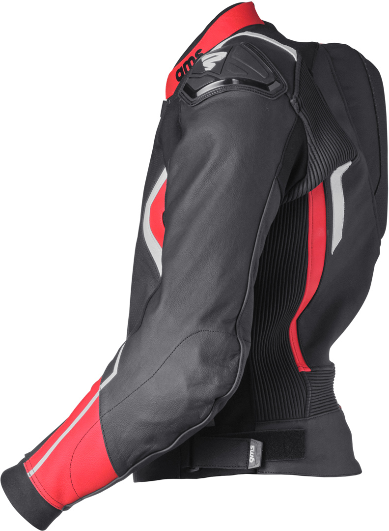 GMS GR-1 Two Piece Motorcycle Leather Suit black/white/red 58 Figure 4