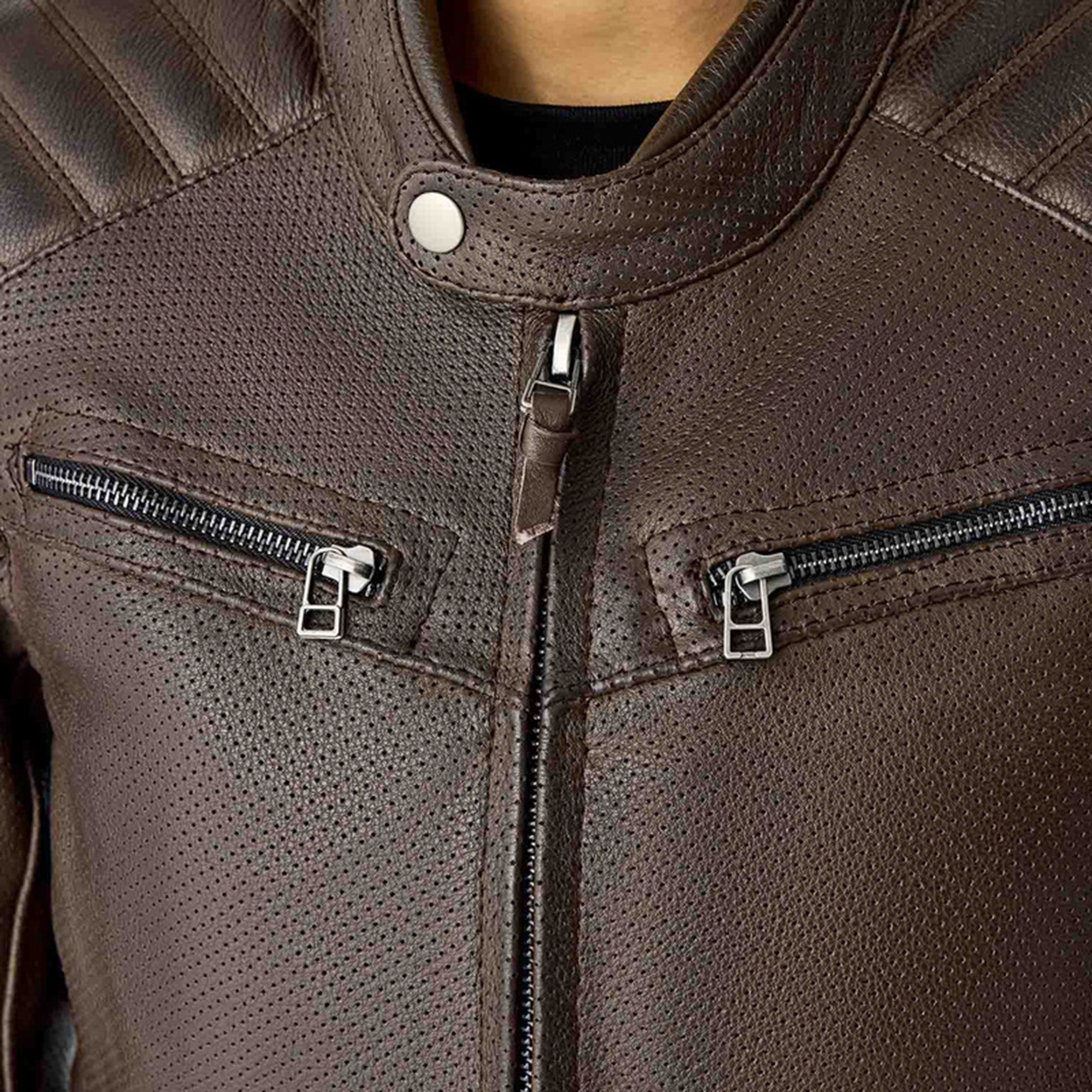 RST Roadster Air D3O Damen Motorrad Lederjacke braun 18 Abbildung 3