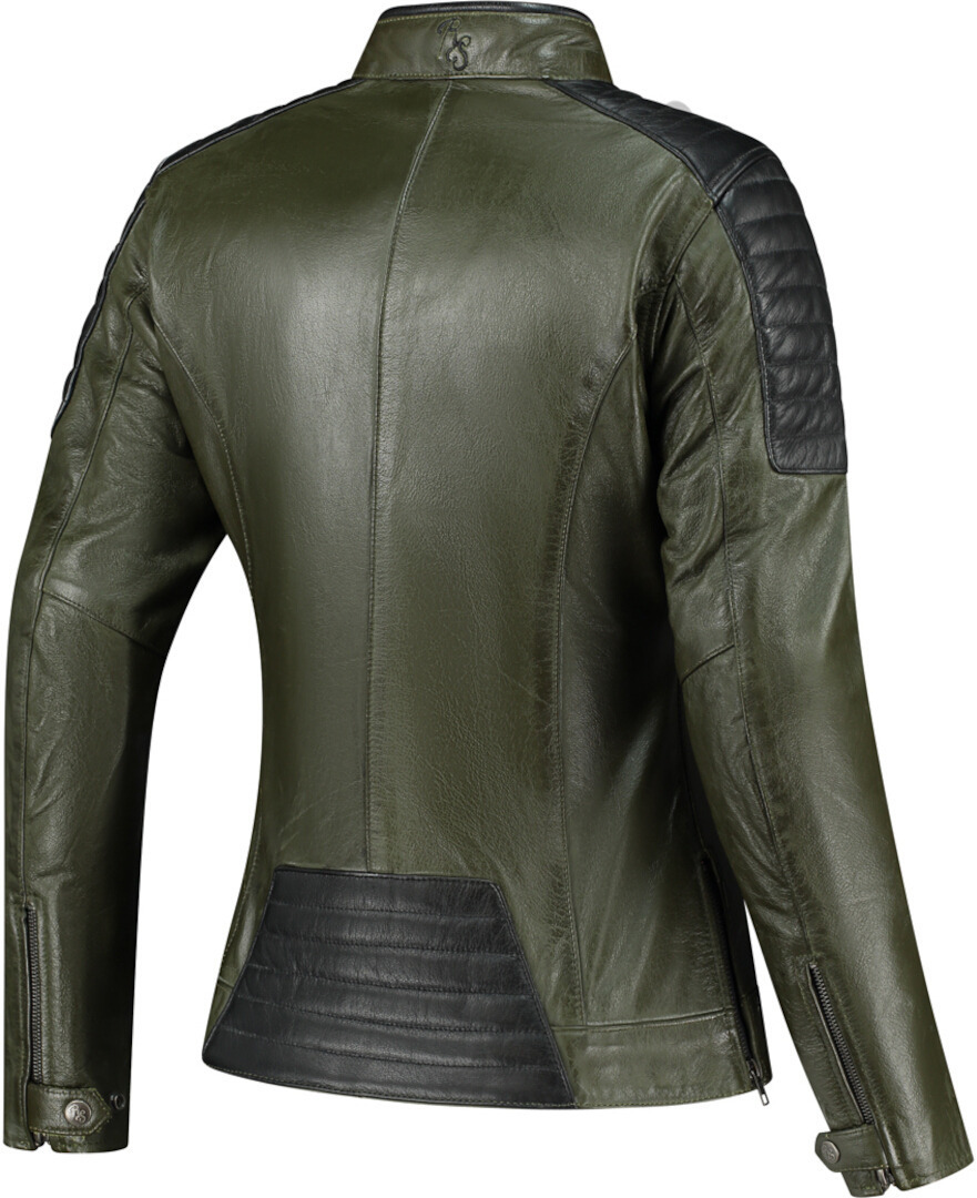 Rusty Stitches Alice Jachetă de piele pentru motociclete pentru doamne verde/negru 42 Figura 2