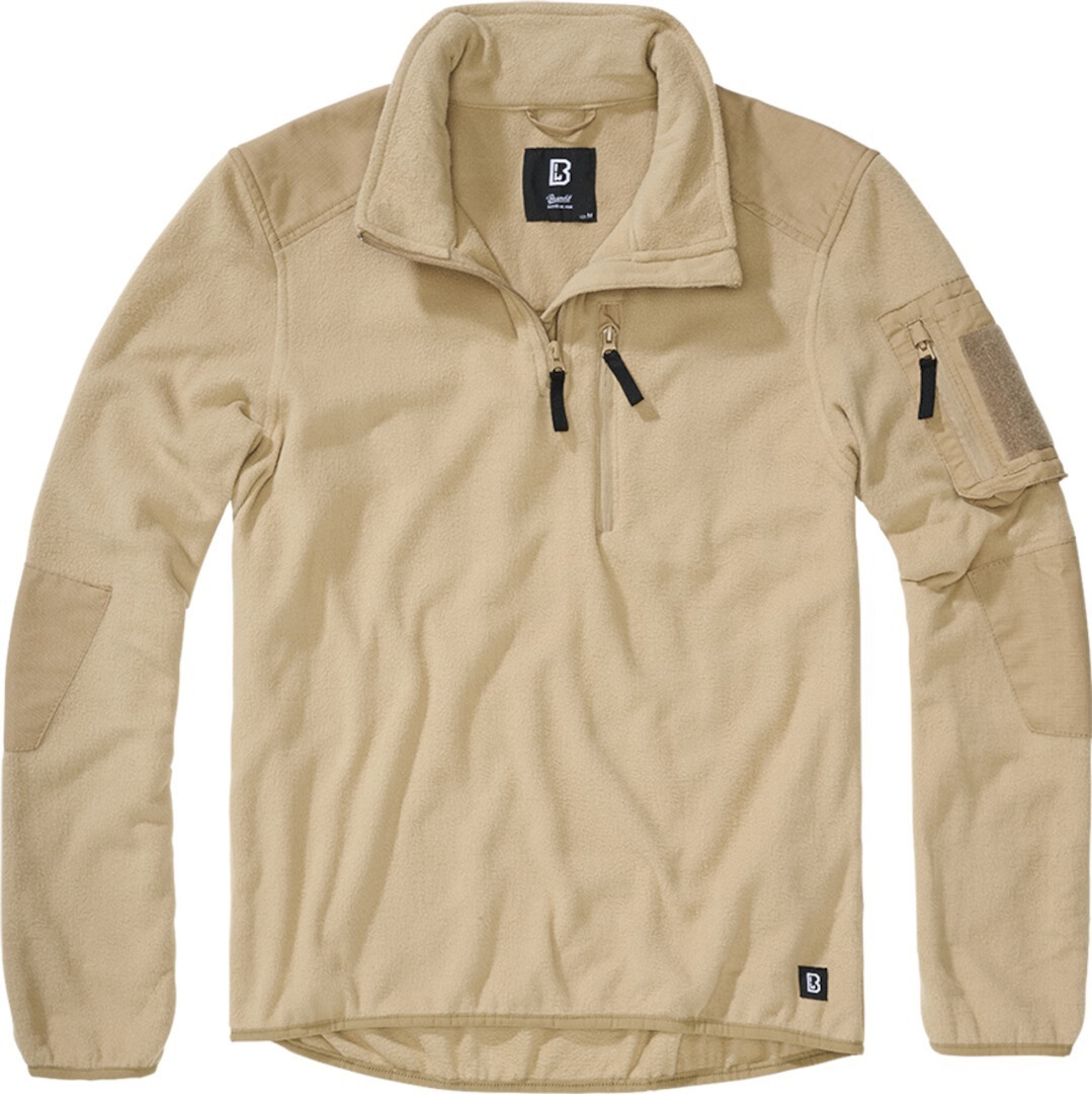 Brandit Fleece Ripstop Pull demi-zip beige 5XL Figure 1