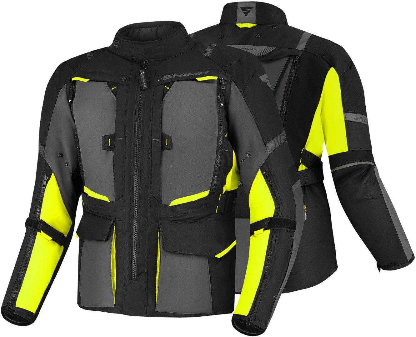 SHIMA Hero 2.0 waterproof Motorcycle Textile Jacket black/yellow M Figure 3