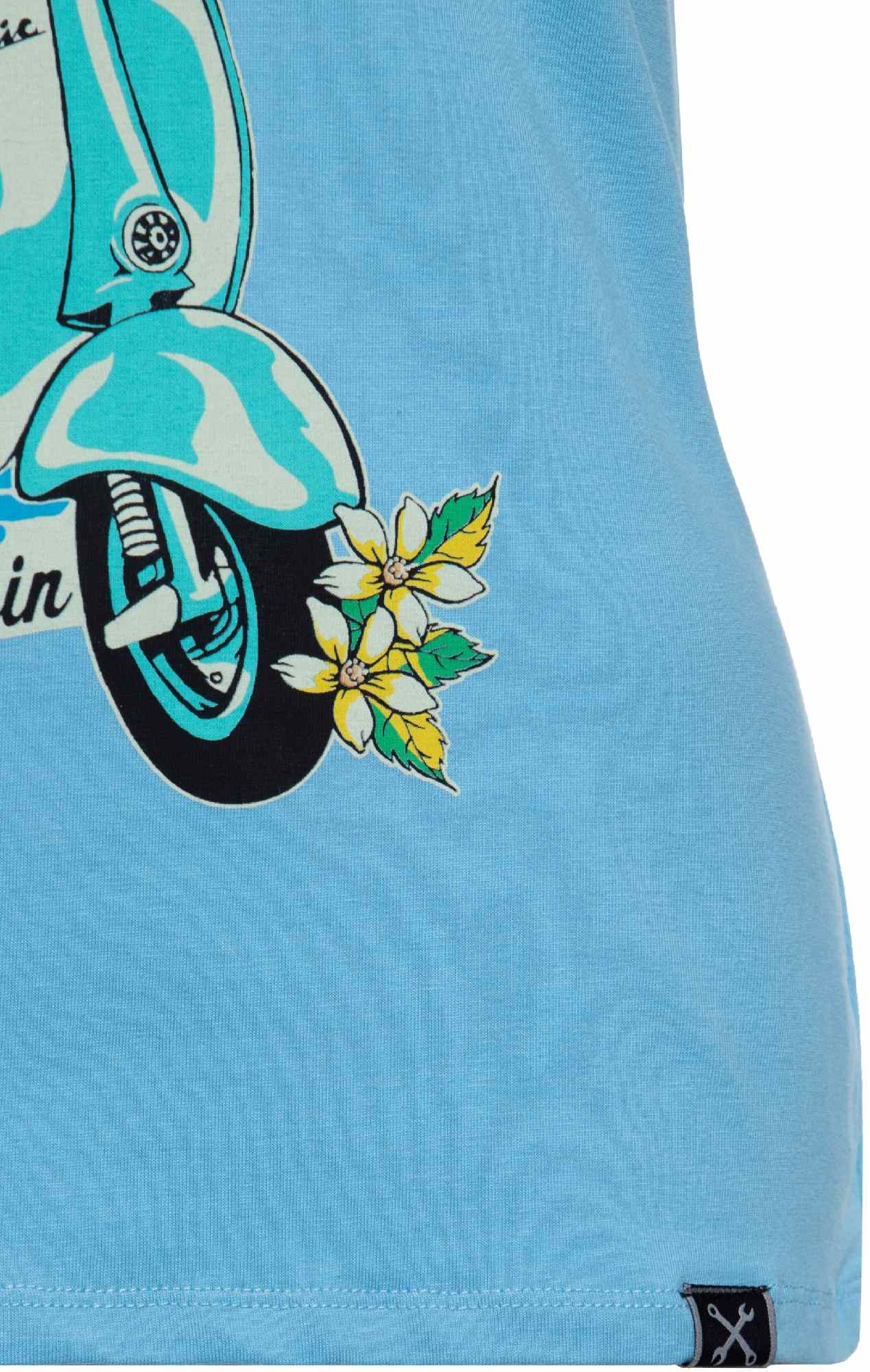 Queen Kerosin Vintage Love T-shirt das senhoras azul XL Figura 5