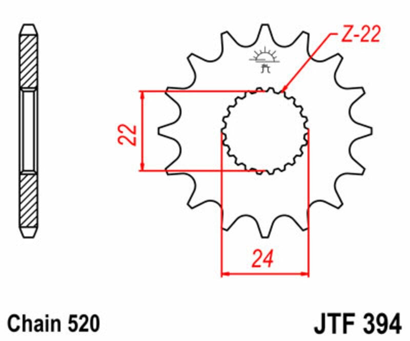 JT DRIVE CHAIN JT/JT Kettensatz 520HDS 17/49 Standard - Standard Ritzel Abbildung 5