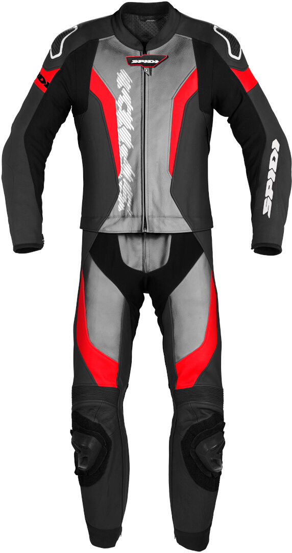 Spidi Laser Touring Costum de piele de motocicletă în două piese Negru/Gri/Roșu 46 Figura 1