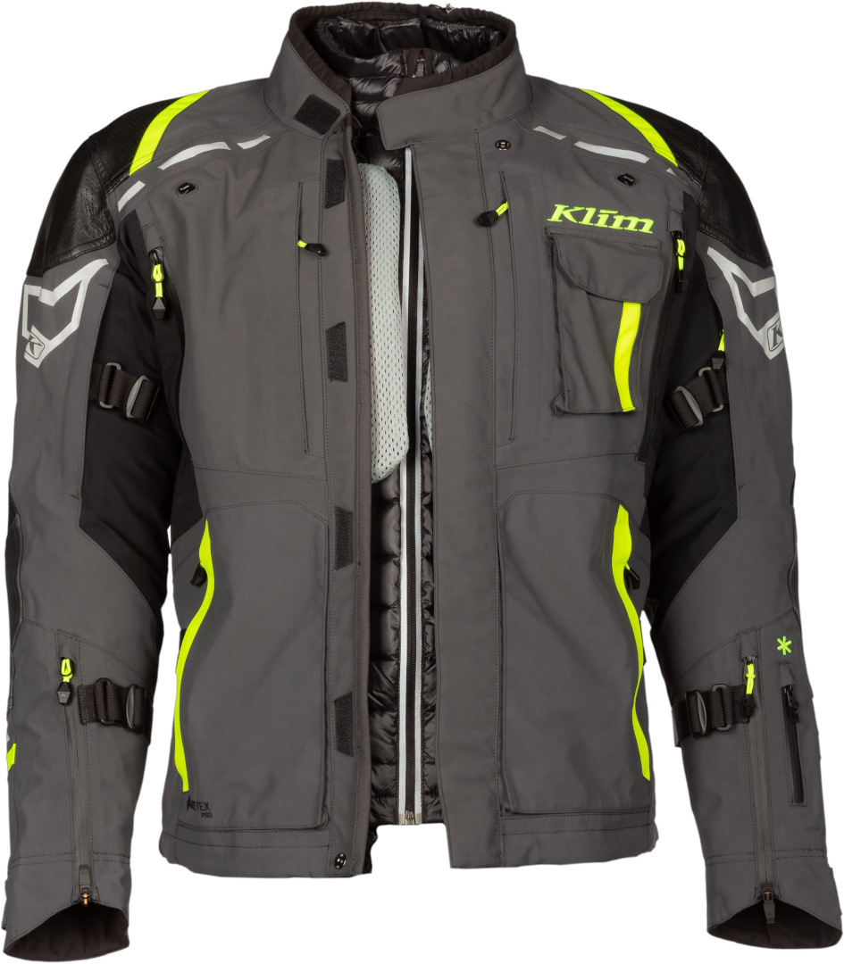 Klim Kodiak Motorcycle Textile Jacket grey/yellow 28 Figure 3