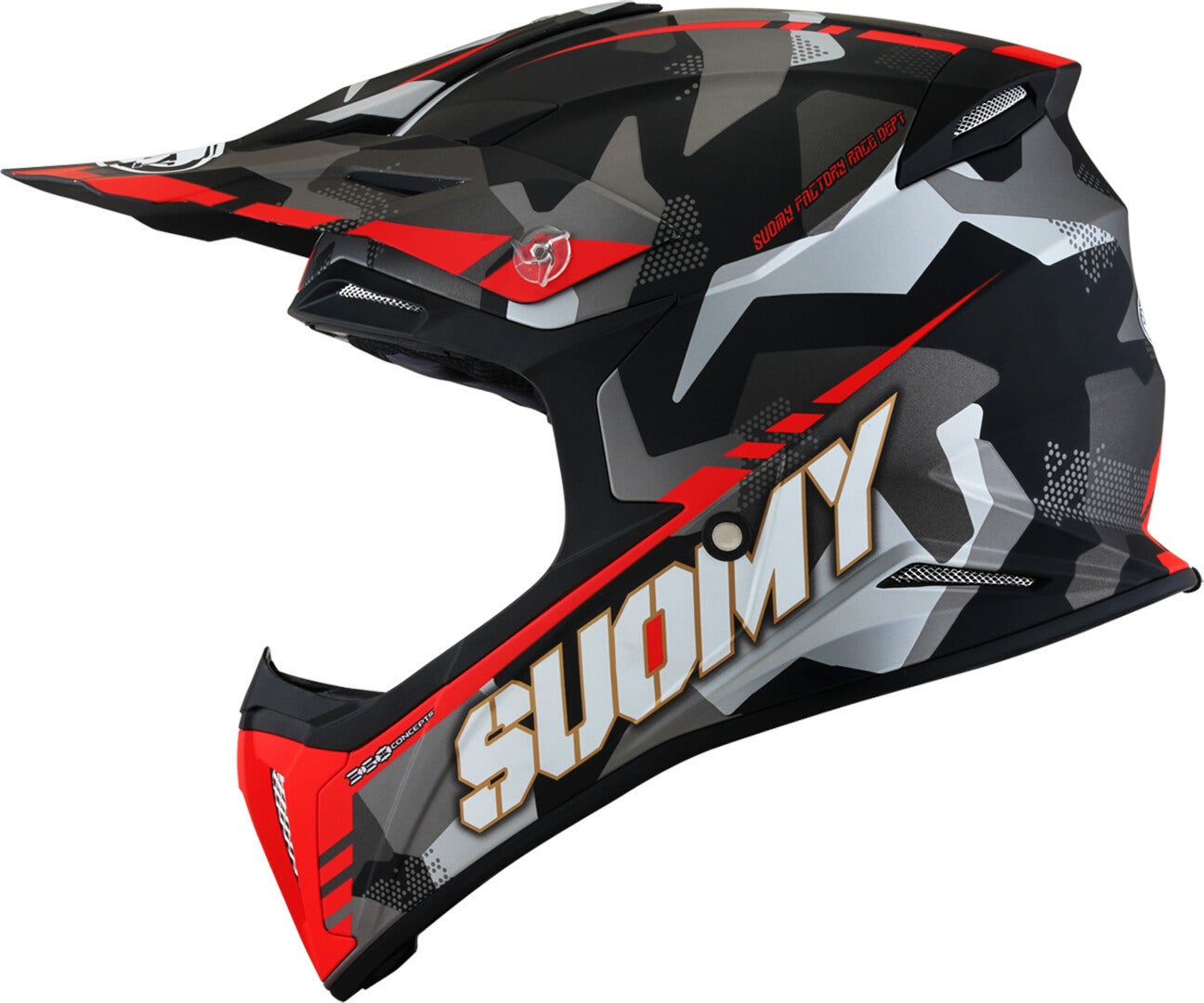 Suomy X-Wing Camouflager E06 Motocross hjelm sort/grå/rød S (55/56) Figur 5