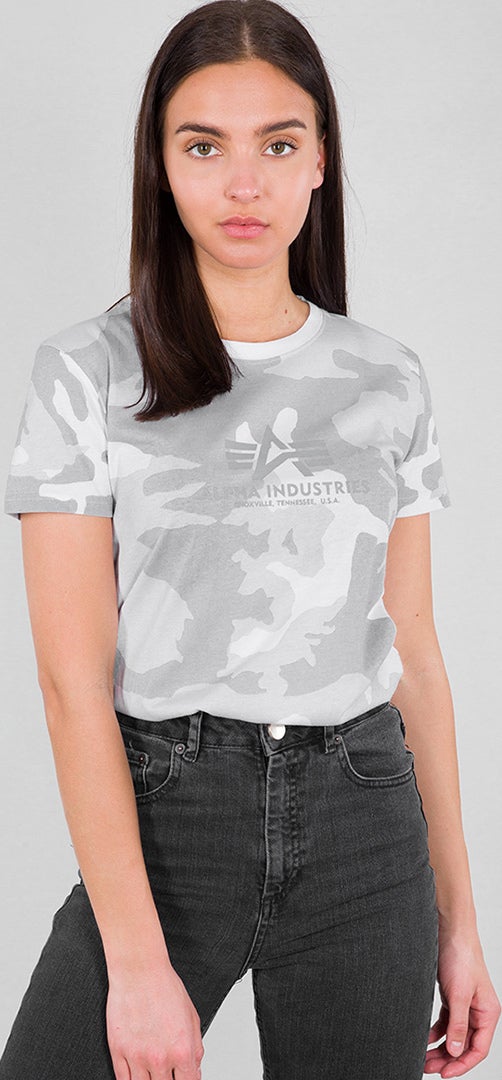 Alpha Industries New Camo Basic Damen T-Shirt weiß/camouflage S Abbildung 1
