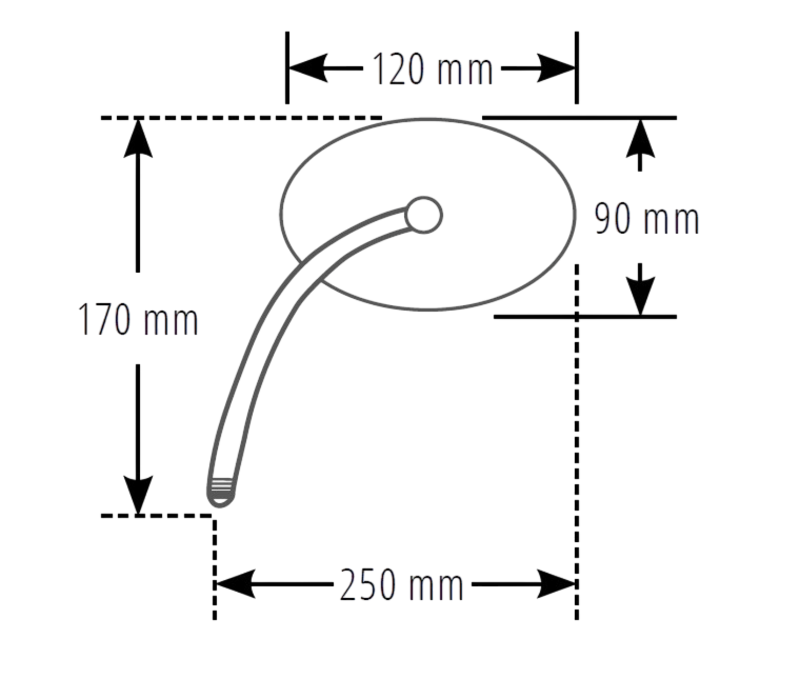 HIGHSIDER Smart Styre Spegel Universal Svart Med Led (Par) Figur 3
