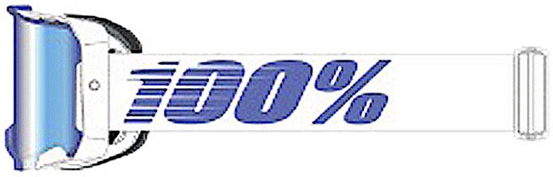 100% Armega Essential Chrome Ochelari de motocross Alb/Albastru Figura 1