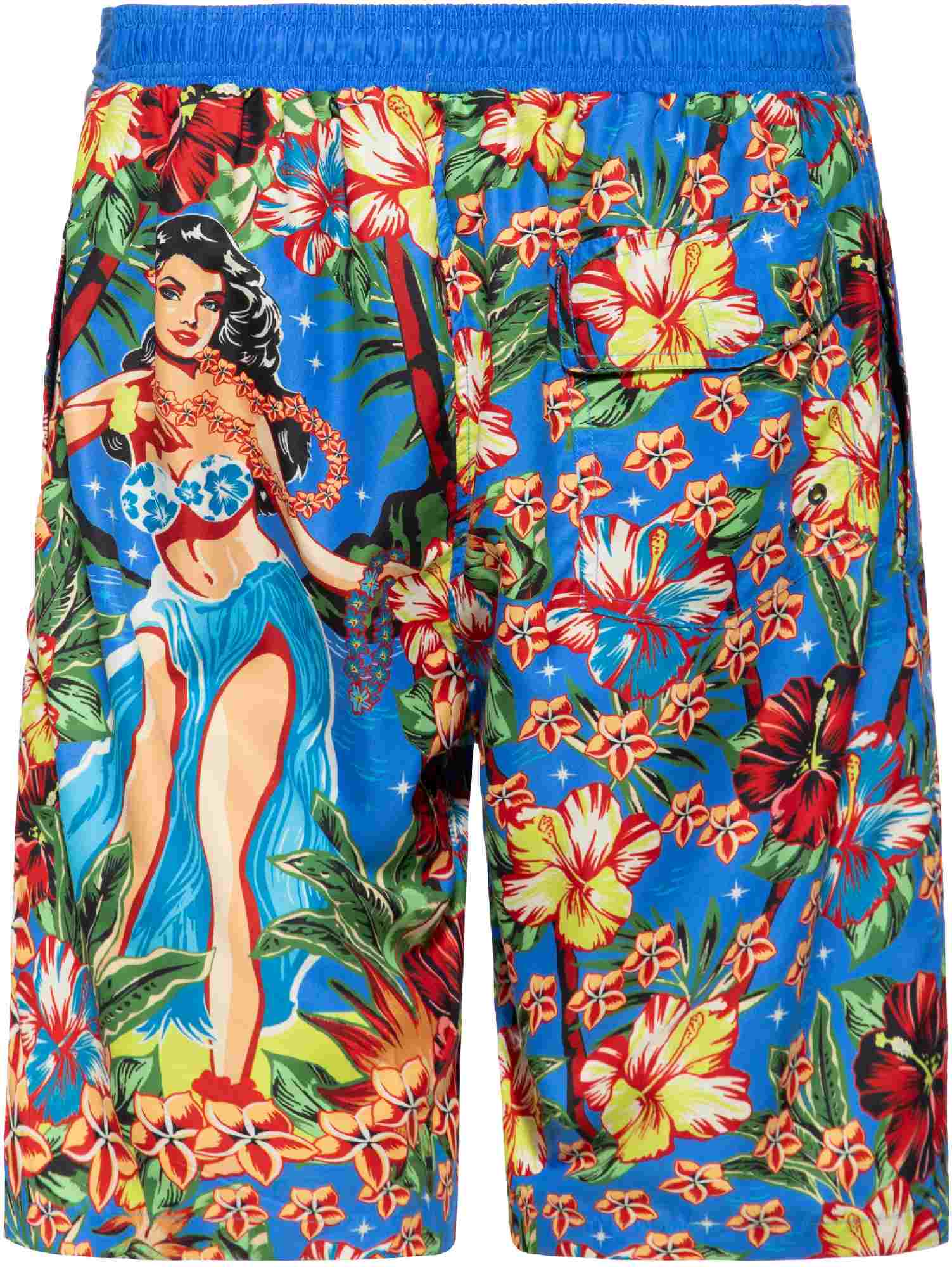 King Kerosin Hula Girl Swim Shorts blue/multi S Figure 2