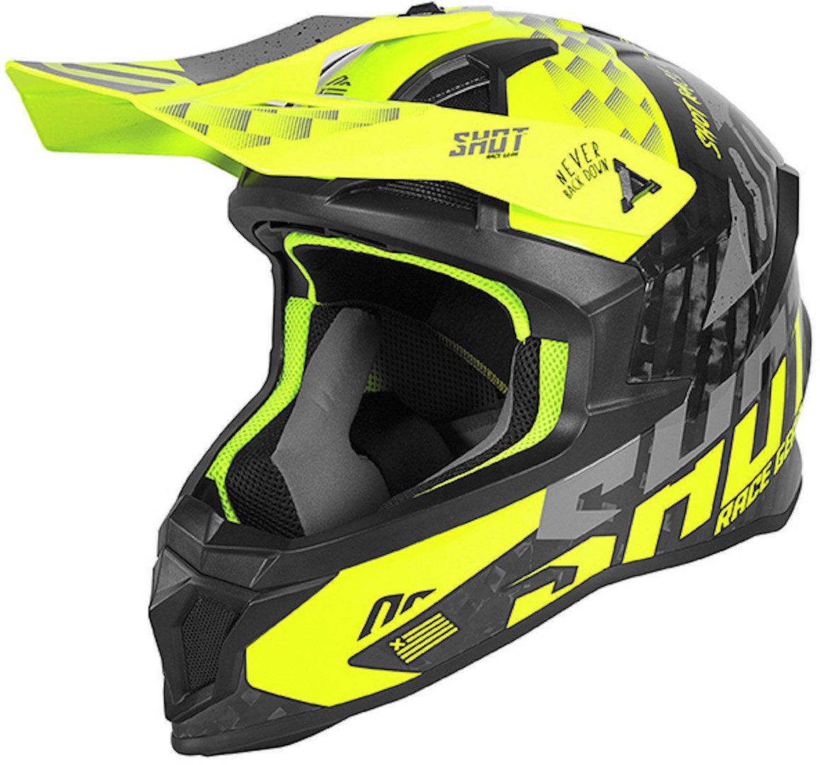 Shot Lite Carbon Rush Casque Motocross Jaune néon L (59/60) Figure 1