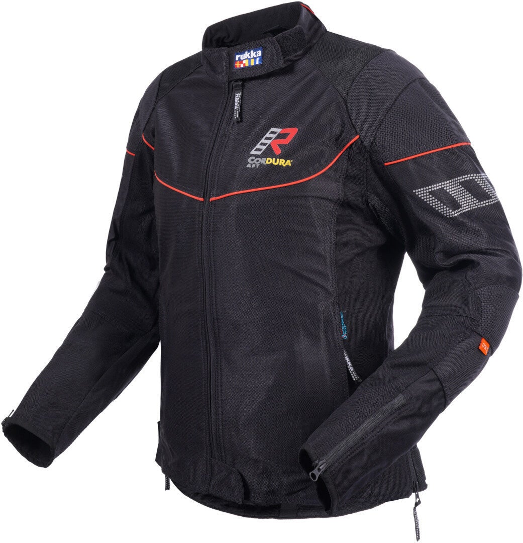 Rukka Airgobina Dames Motorfiets Textiel Jas Zwart/Rood 46 Figuur 1