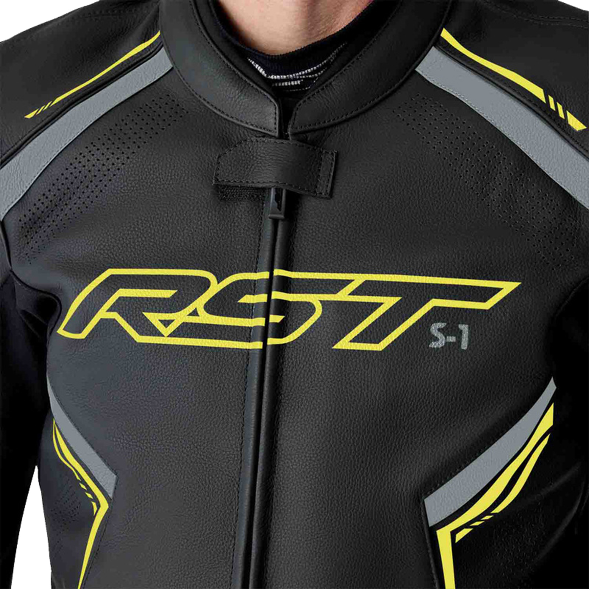 RST S1 D3O Jachetă de piele de motocicletă perforată negru/neon/galben 60 Figura 3
